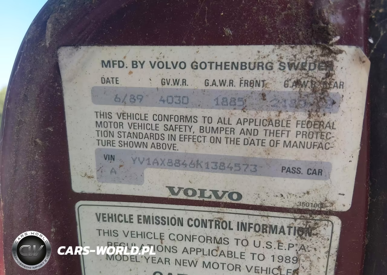 1989 Volvo 244 Dl-Gl VIN:YV1AX8846K1384573 - 9