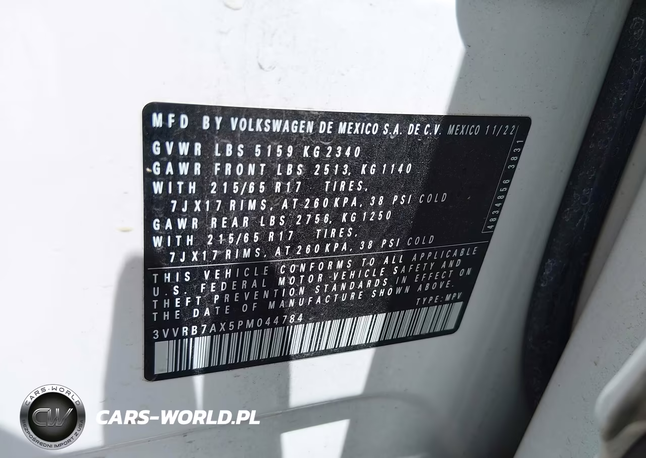 2023 Volkswagen Tiguan 2.0T S VIN:3VVRB7AX5PM044784 - 9
