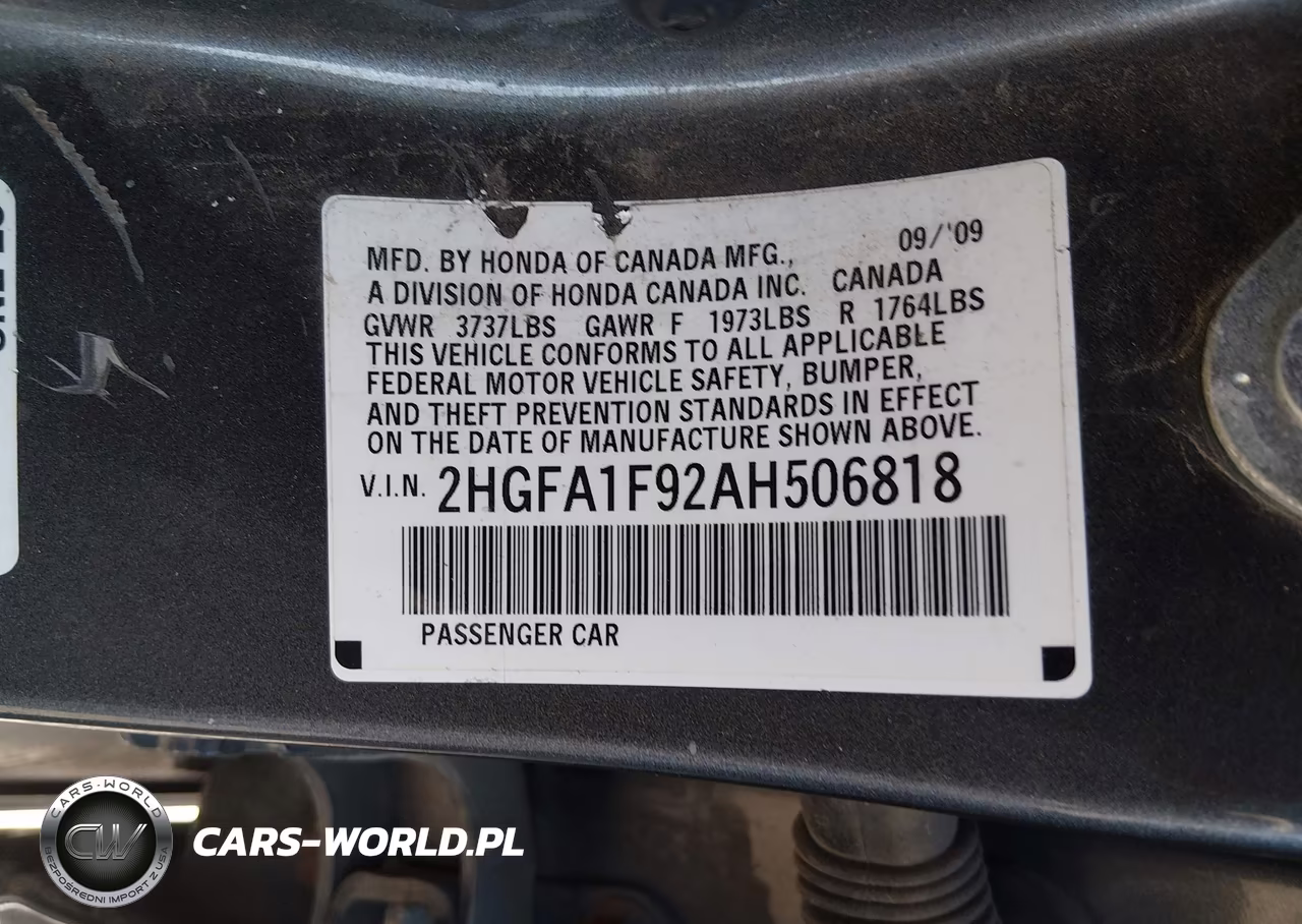 2010 Honda Civic Ex-L VIN:2HGFA1F92AH506818 - 9