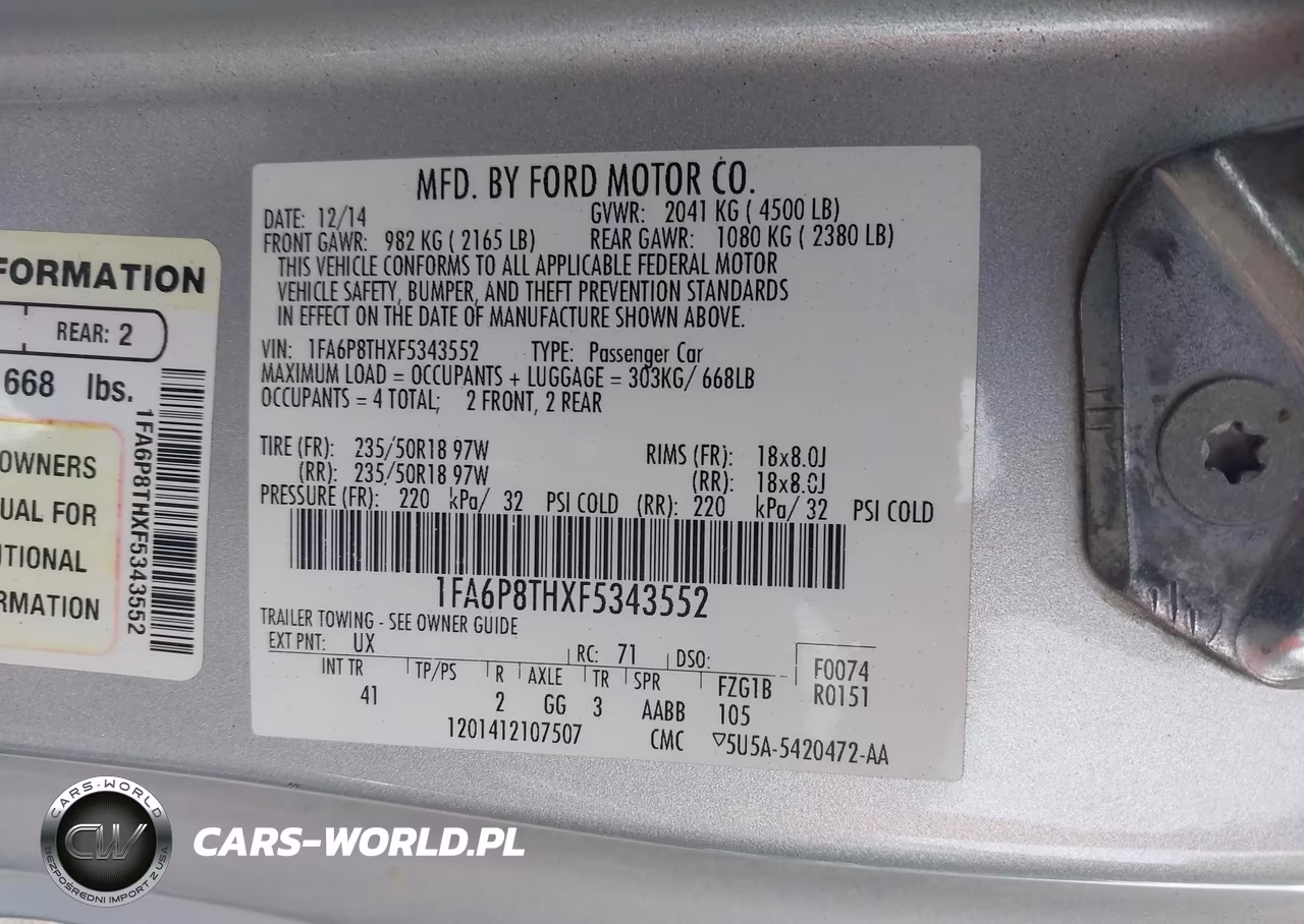 2015 Ford Mustang Ecoboost VIN:1FA6P8THXF5343552 - 9