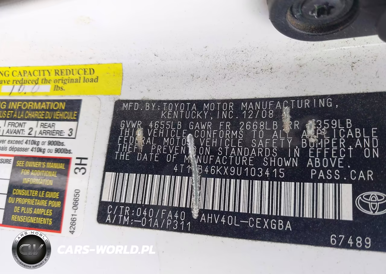 2009 Toyota Camry Hybrid VIN:4T1BB46KX9U103415 - 9