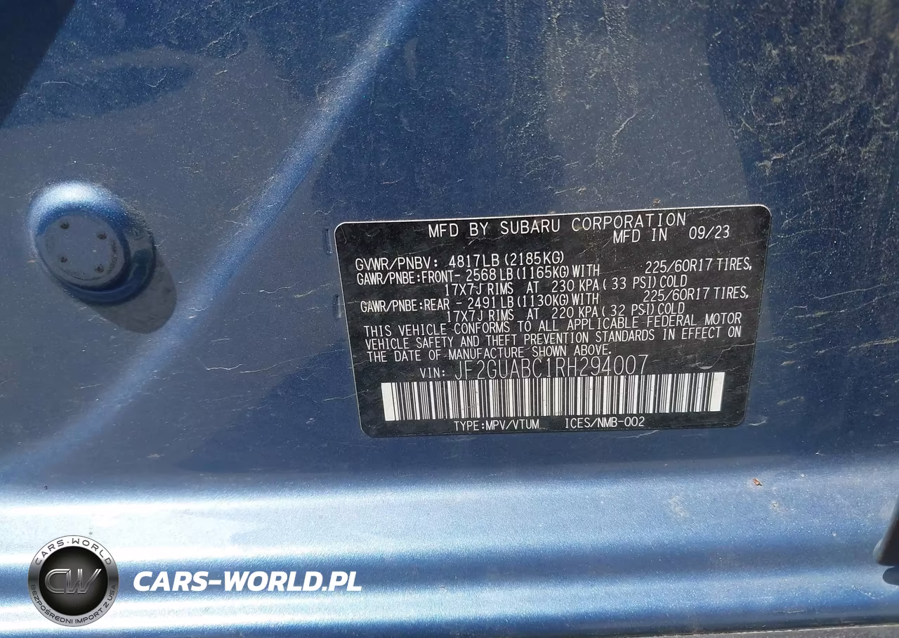 2024 Subaru Crosstrek VIN:JF2GUABC1RH294007 - 9