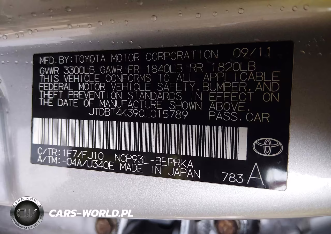 2012 Toyota Yaris VIN:JTDBT4K39CL015789 - 9