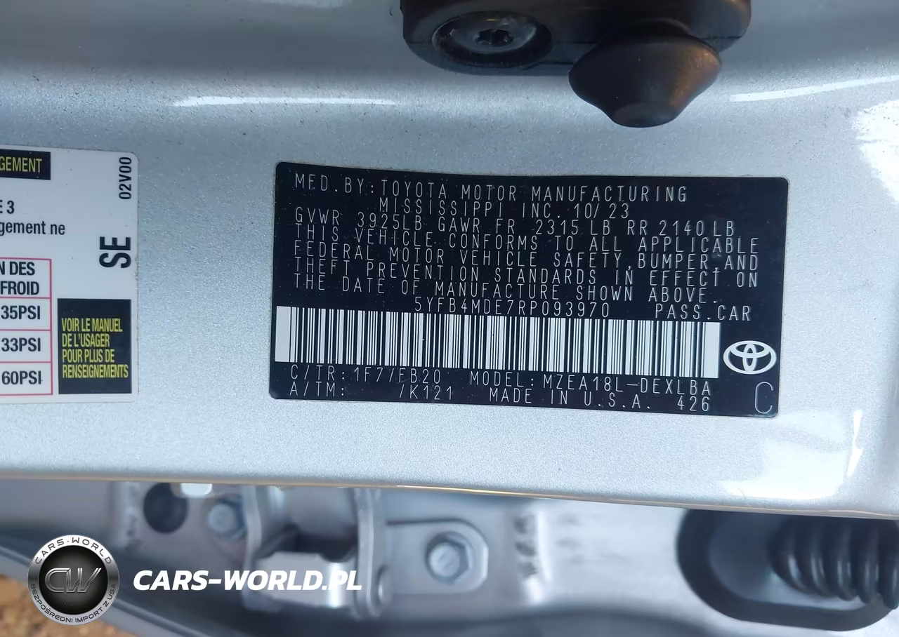 2024 Toyota Corolla Le VIN:5YFB4MDE7RP093970 - 9