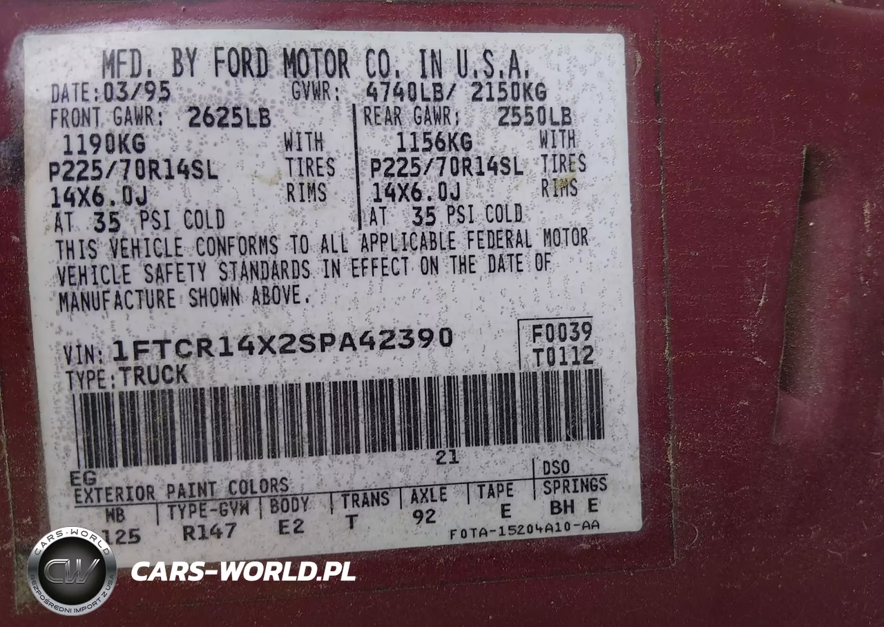 1995 Ford Ranger Super Cab VIN:1FTCR14X2SPA42390 - 9