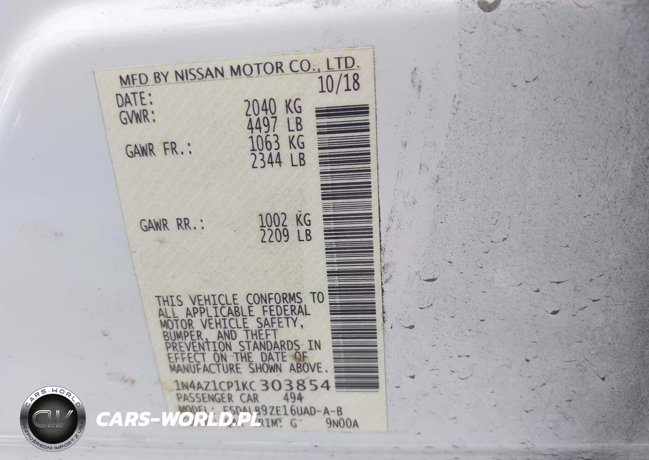 2019 Nissan Leaf S VIN:1N4AZ1CP1KC303854 - 9