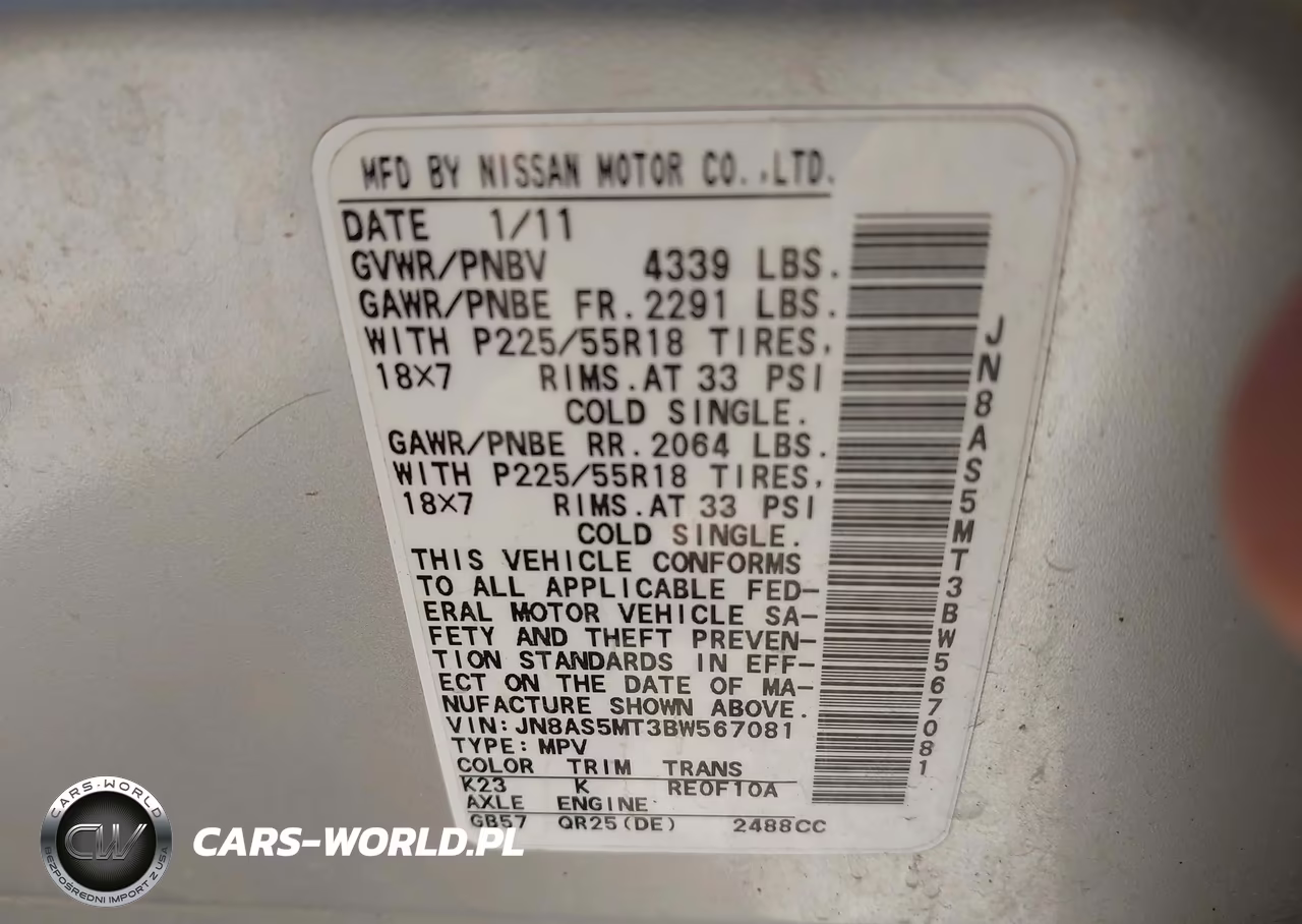 2011 Nissan Rogue Sv VIN:JN8AS5MT3BW567081 - 9
