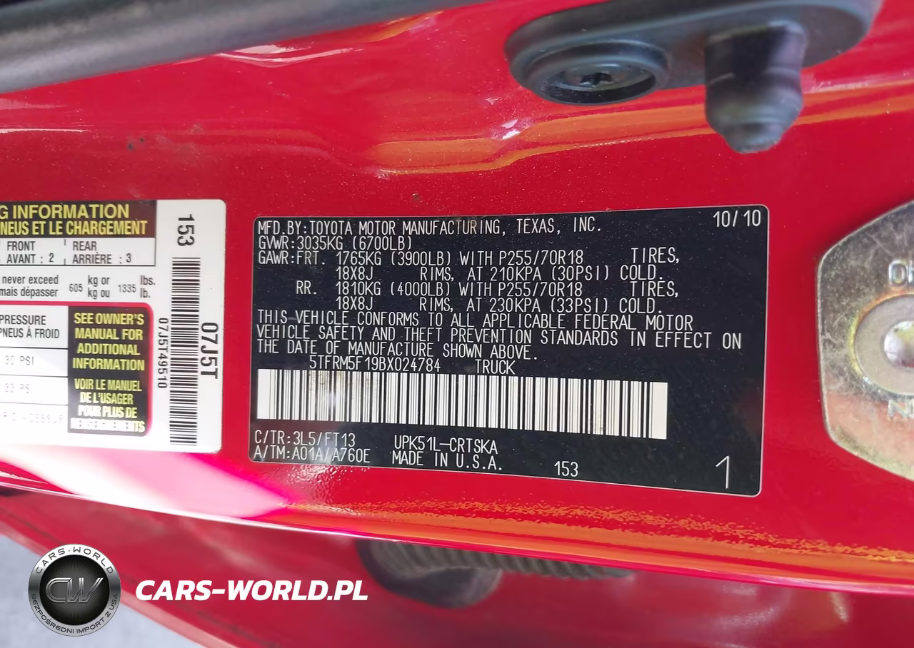 2011 Toyota Tundra Grade 4.6L V8 VIN:5TFRM5F19BX024784 - 9