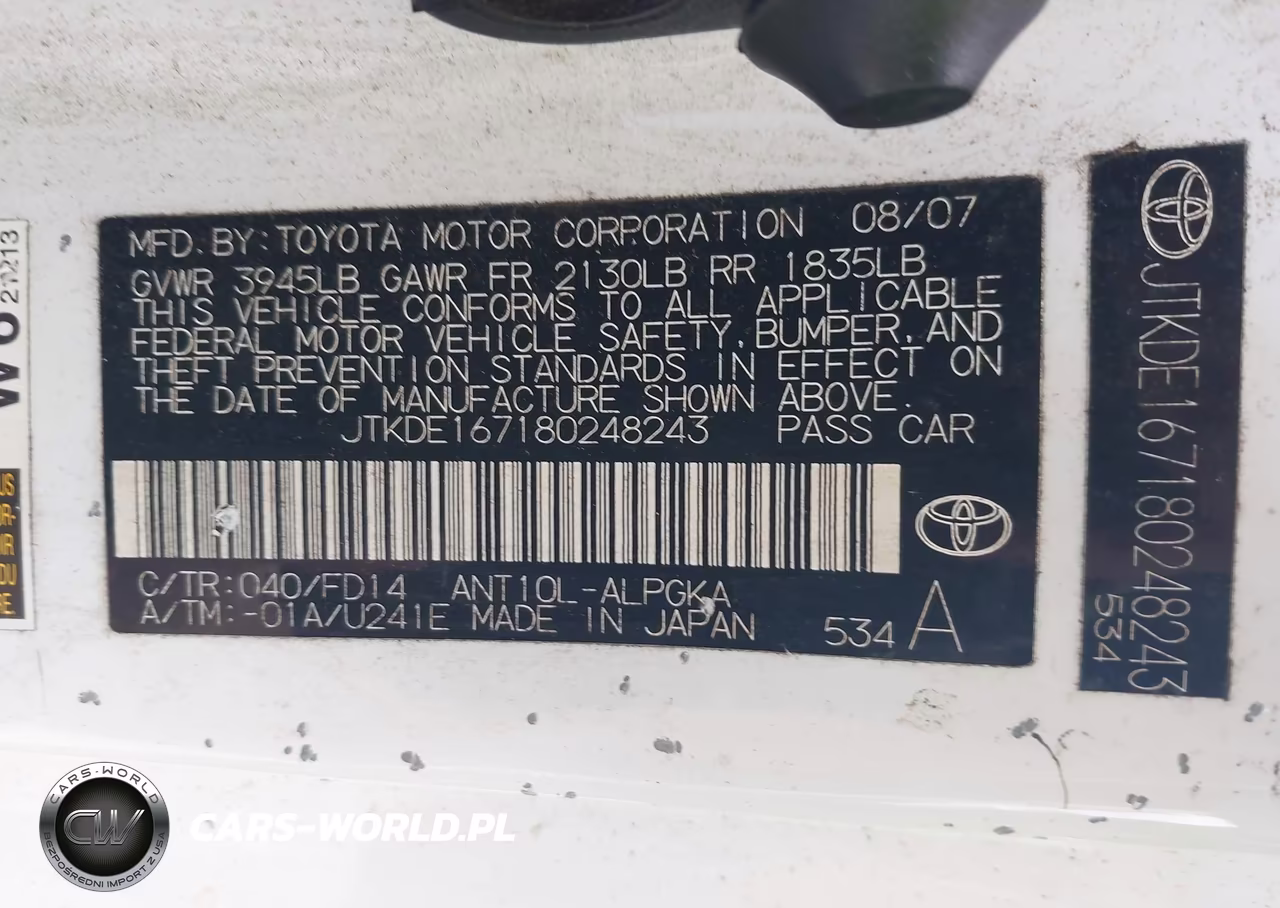 2008 Scion Tc VIN:JTKDE167180248243 - 9