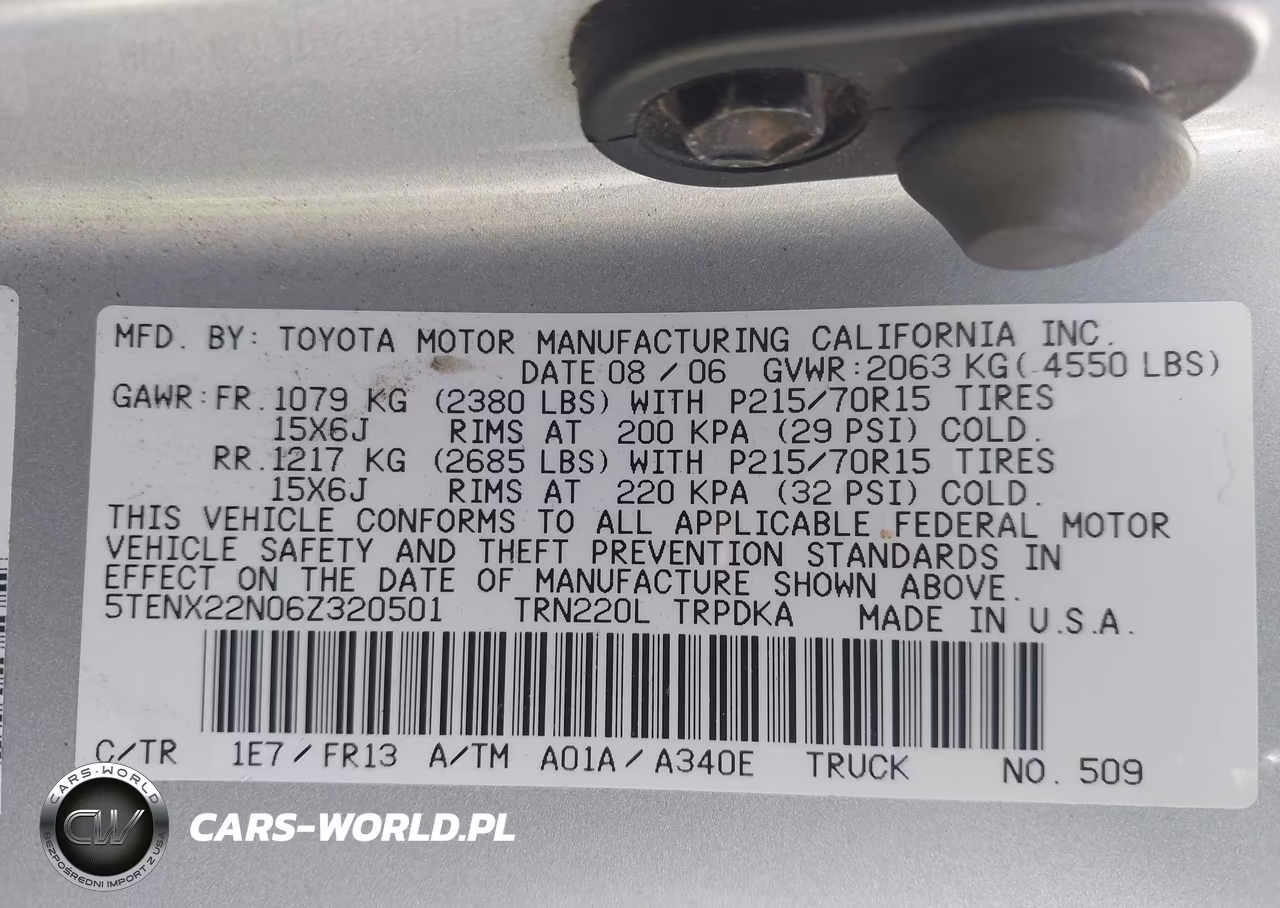 2006 Toyota Tacoma VIN:5TENX22N06Z320501 - 9