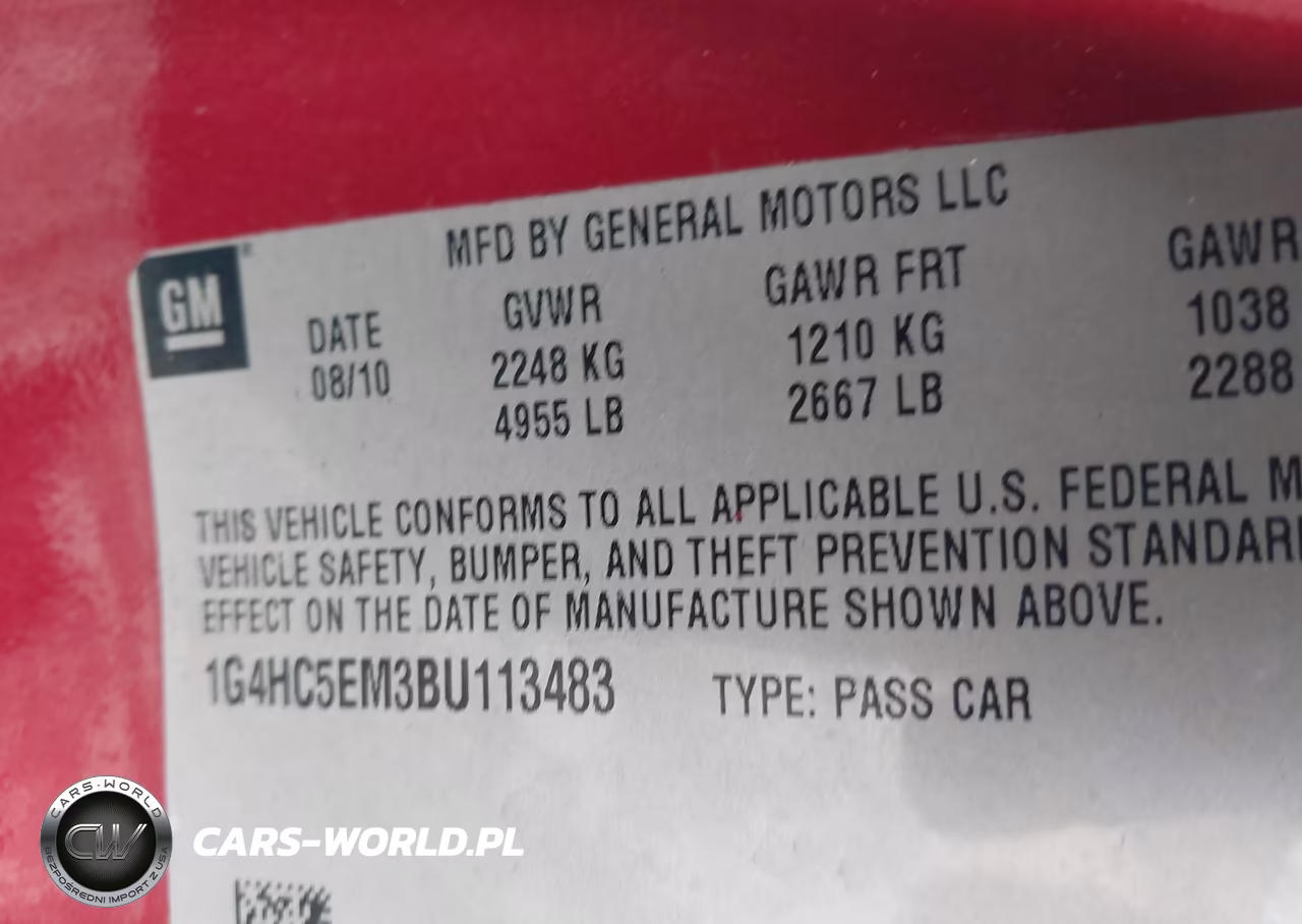 2011 Buick Lucerne Cxl VIN:1G4HC5EM3BU113483 - 9