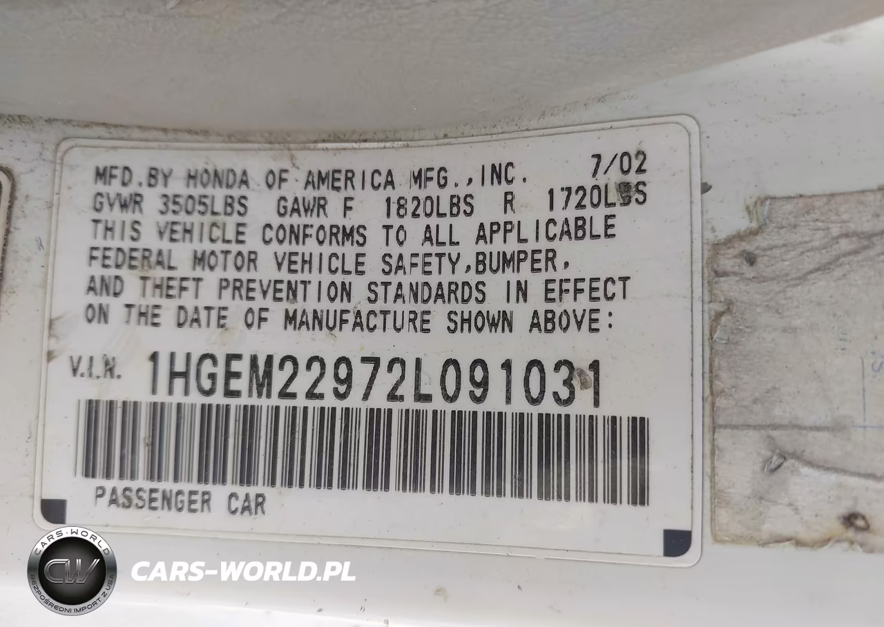2002 Honda Civic Ex VIN:1HGEM22972L091031 - 9
