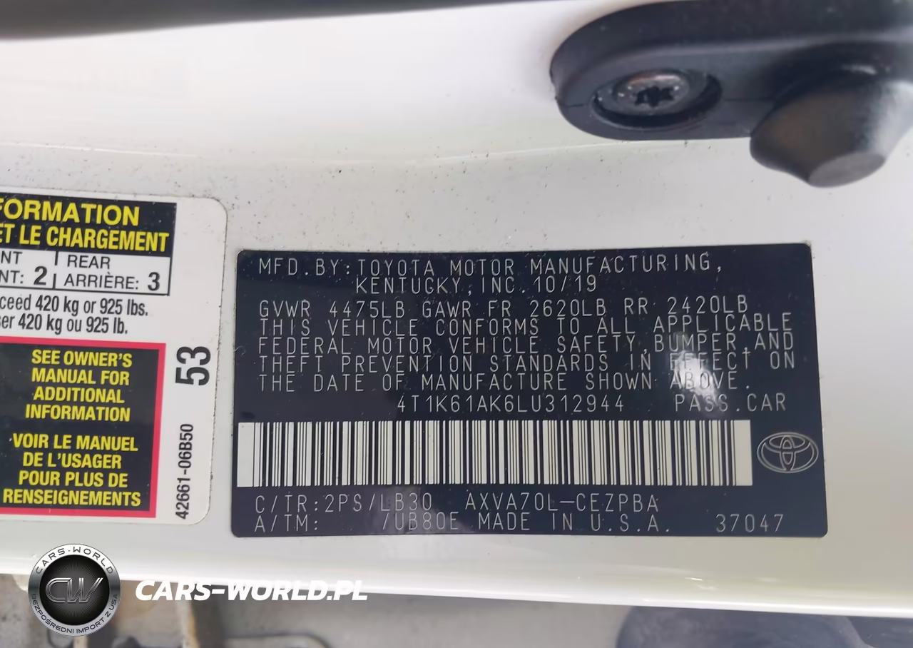 2020 Toyota Camry Xse VIN:4T1K61AK6LU312944 - 9