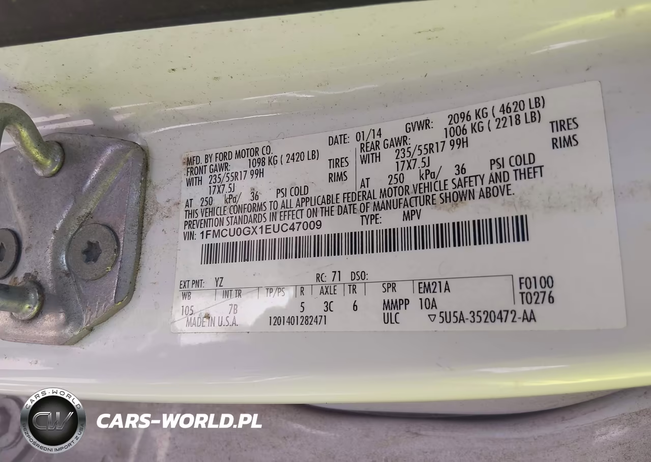 2014 Ford Escape Se VIN:1FMCU0GX1EUC47009 - 9