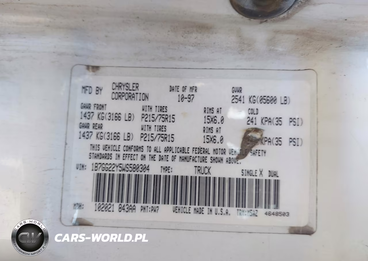 1998 Dodge Dakota Slt-Sport VIN:1B7GG22Y5WS580304 - 9