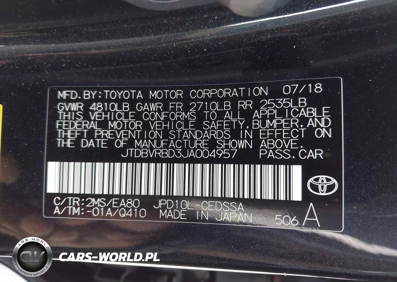 2018 Toyota Mirai VIN:JTDBVRBD3JA004957 - 9