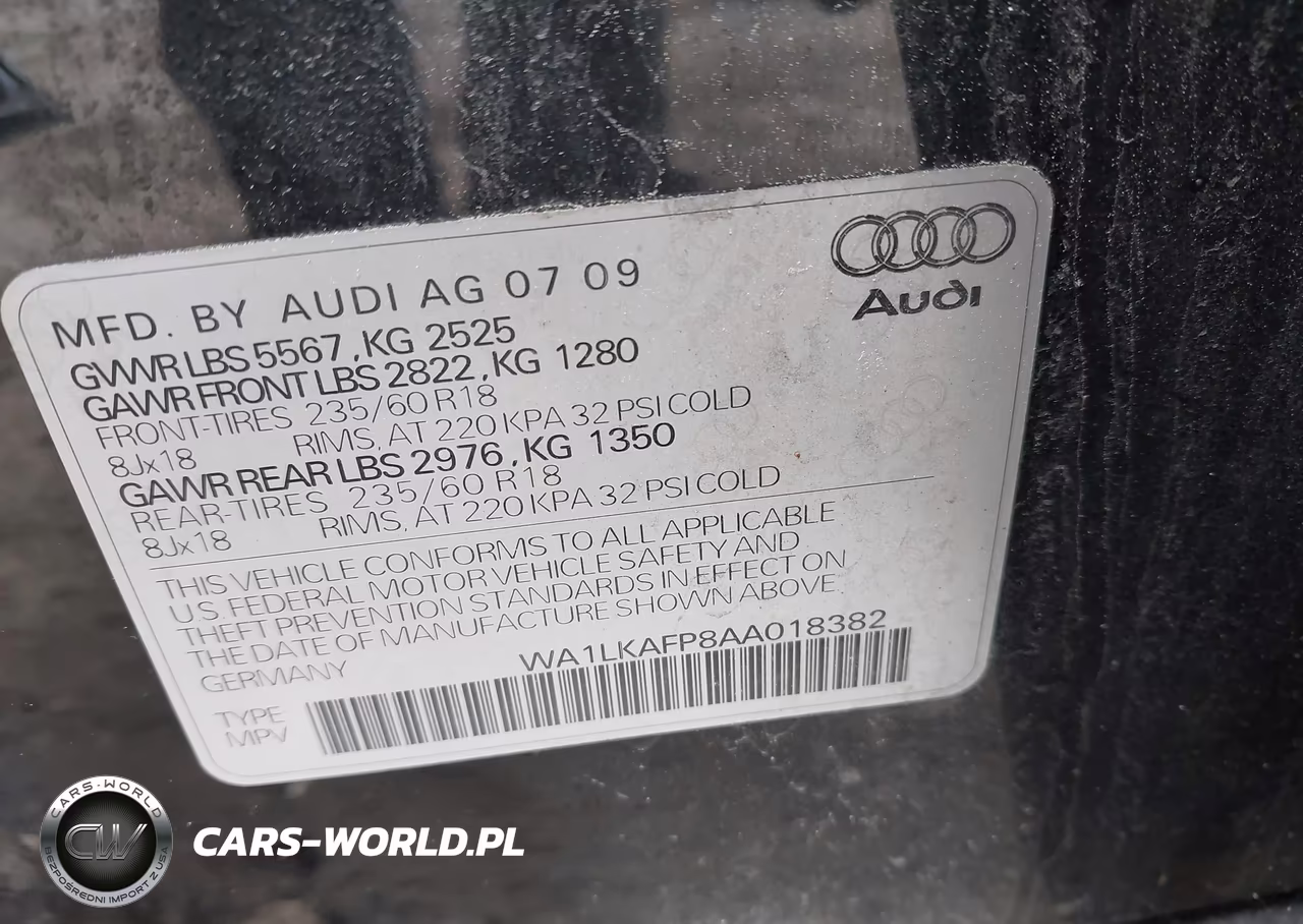 2010 Audi Q5 3.2 Premium VIN:WA1LKAFP8AA018382 - 9