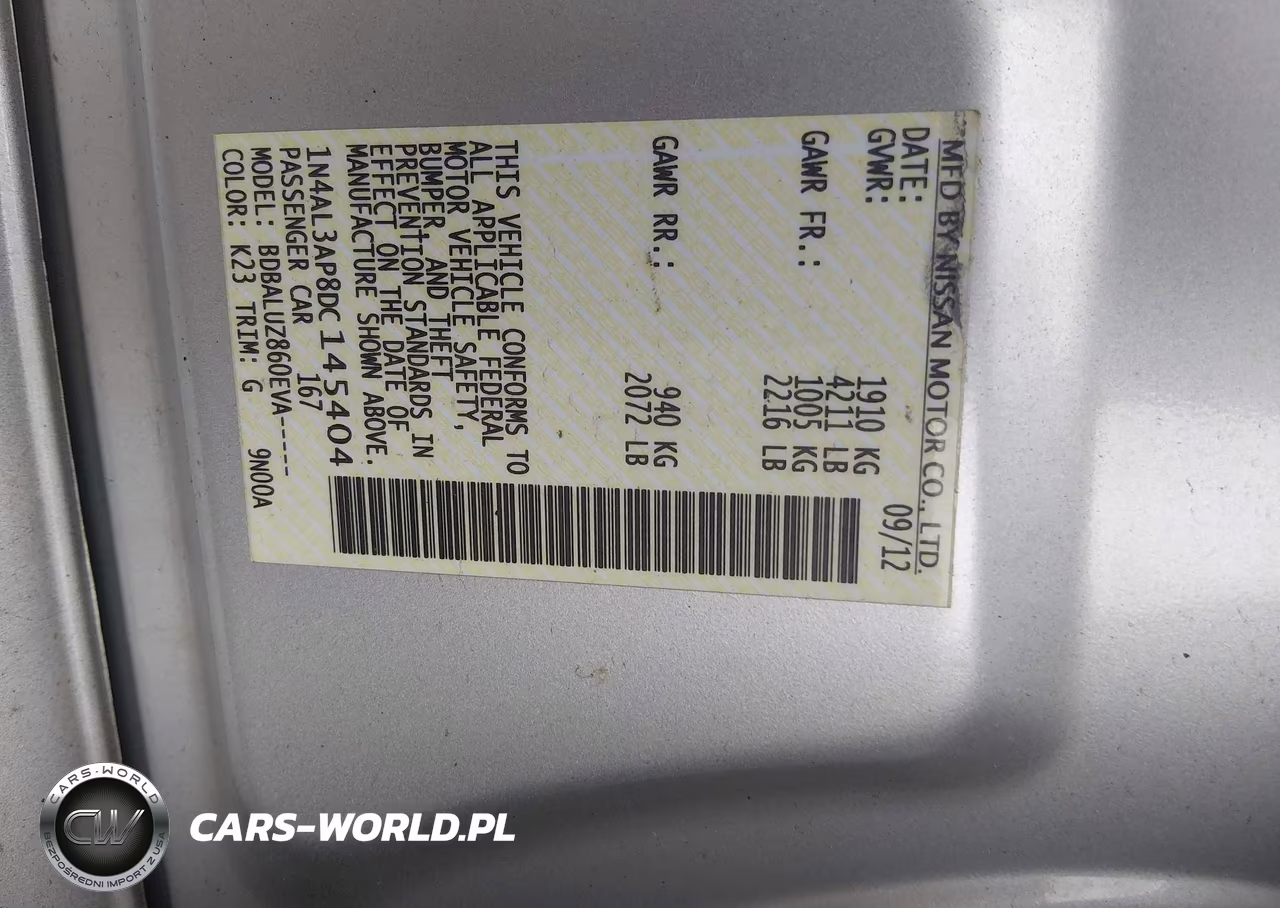 2013 Nissan Altima 2.5 Sv VIN:1N4AL3AP8DC145404 - 9