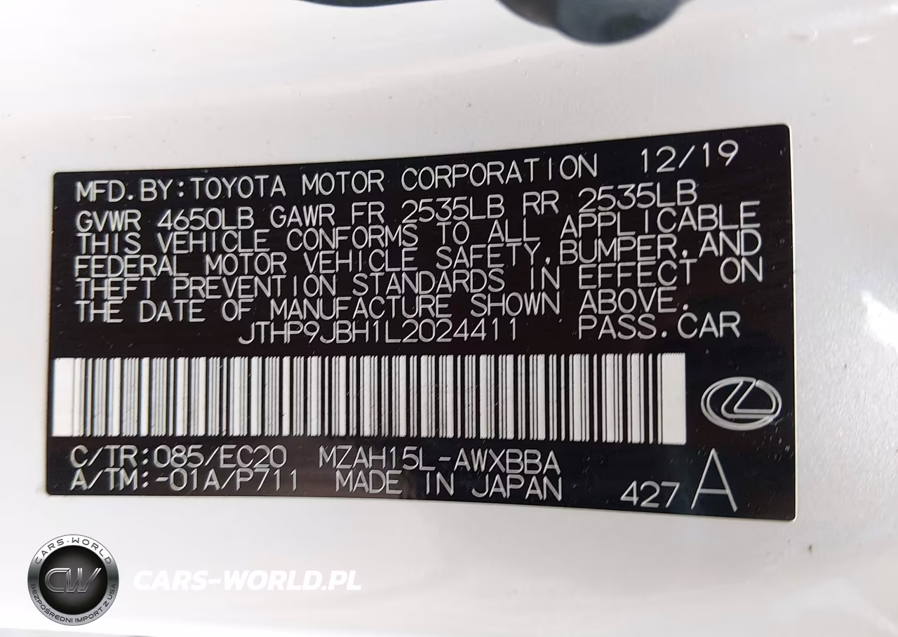2020 Lexus Ux 250H VIN:JTHP9JBH1L2024411 - 9