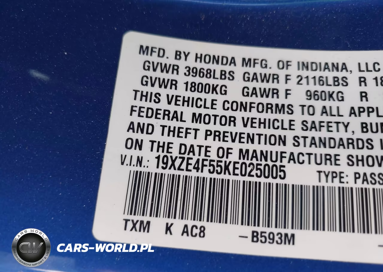2019 Honda Insight Ex VIN:19XZE4F55KE025005 - 9