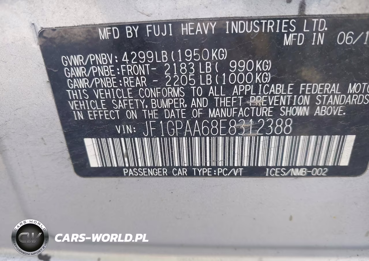 2014 Subaru Impreza 2.0I VIN:JF1GPAA68E8312388 - 9