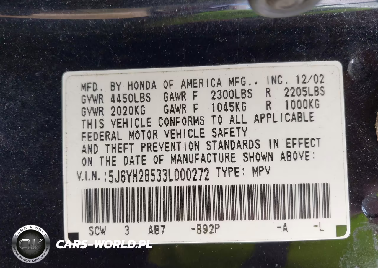 2003 Honda Element Ex VIN:5J6YH28533L000272 - 9