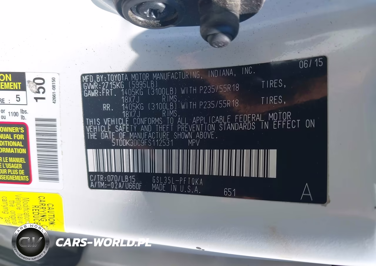 2015 Toyota Sienna Limited Premium 7 Passenger VIN:5TDDK3DC9FS112531 - 9