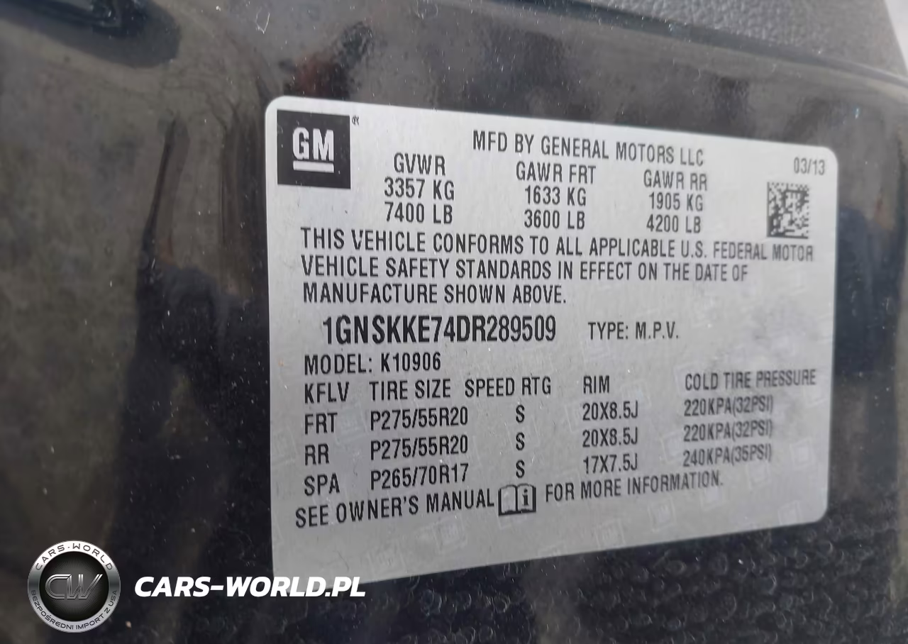 2013 Chevrolet Suburban Ltz VIN:1GNSKKE74DR289509 - 9