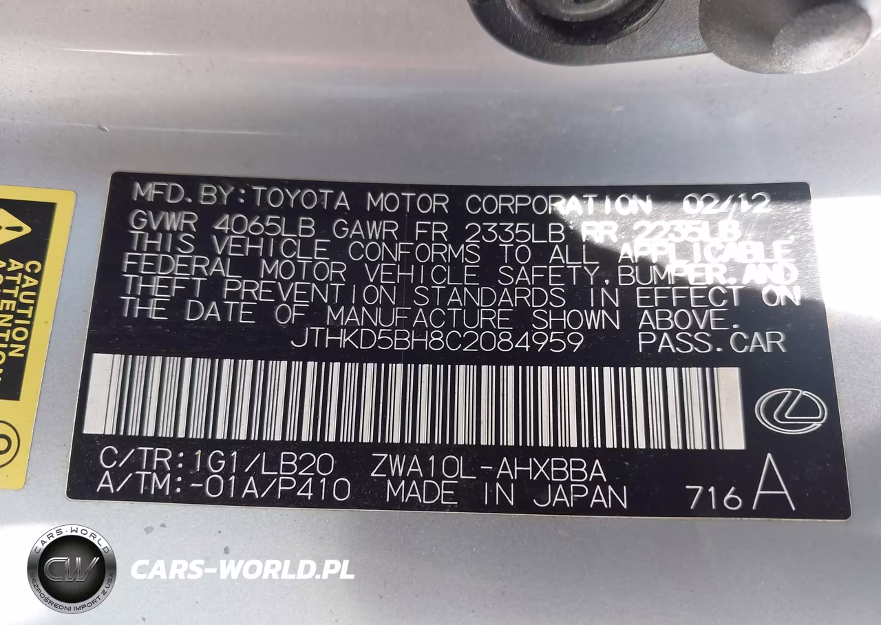 2012 Lexus Ct 200H VIN:JTHKD5BH8C2084959 - 9