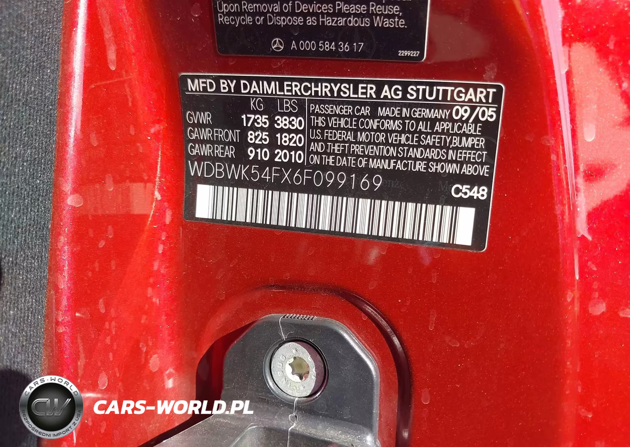 2006 Mercedes-Benz Slk 280 VIN:WDBWK54FX6F099169 - 9