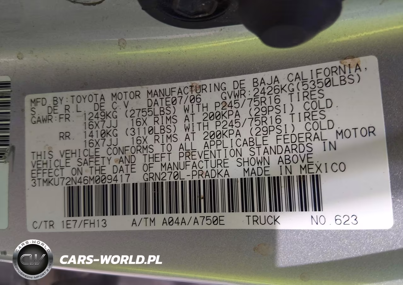 2006 Toyota Tacoma Prerunner V6 VIN:3TMKU72N46M009417 - 9