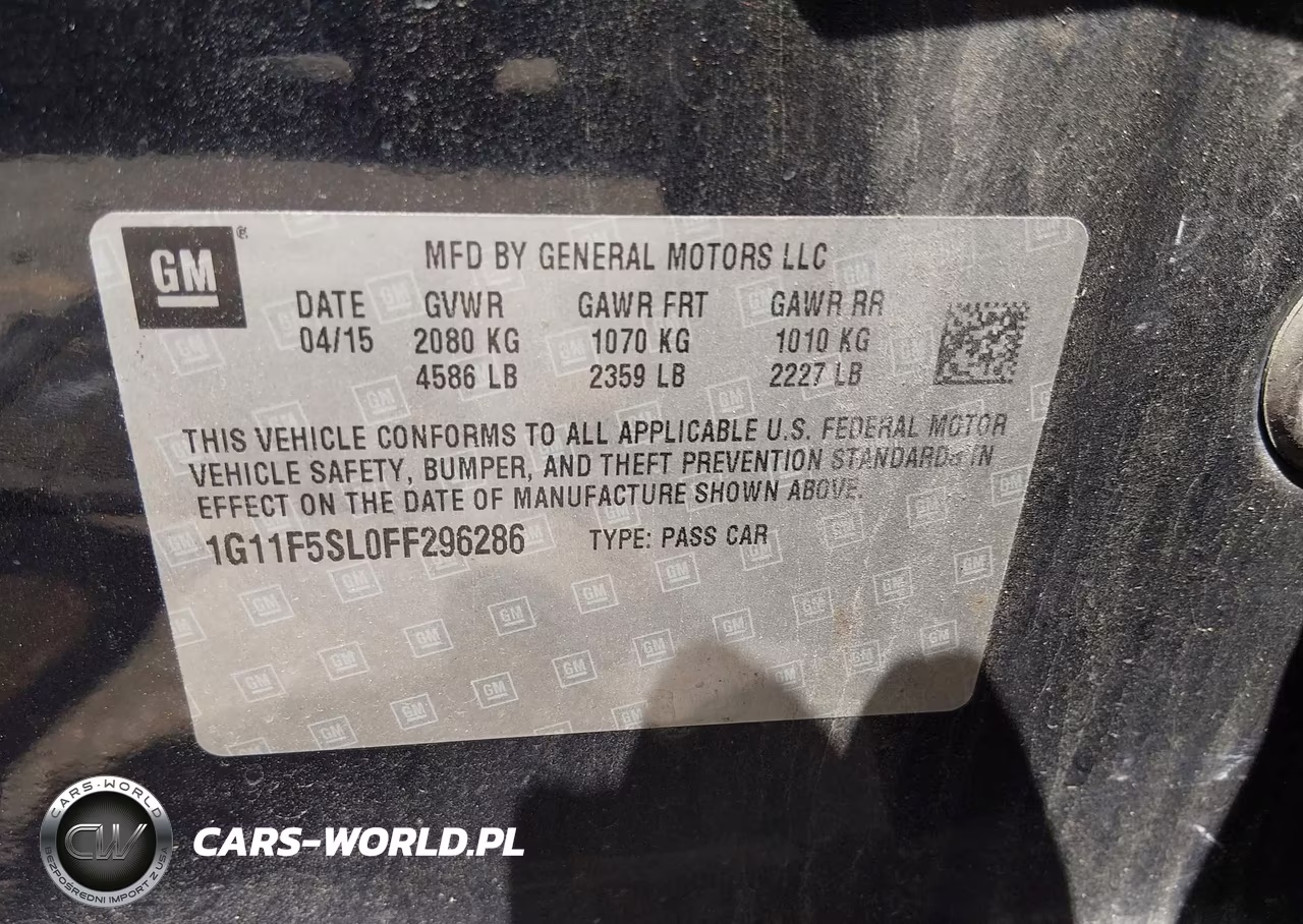 2015 Chevrolet Malibu 1Lz VIN:1G11F5SL0FF296286 - 9