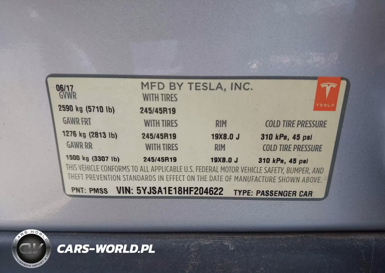 2017 Tesla Model S 60-75 VIN:5YJSA1E18HF204622 - 9