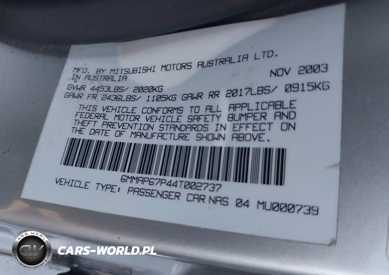 2004 Mitsubishi Diamante Ls VIN:6MMAP67P44T002737 - 9