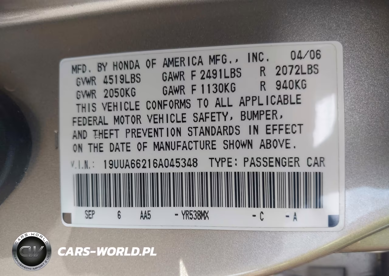 2006 Acura Tl VIN:19UUA66216A045348 - 9
