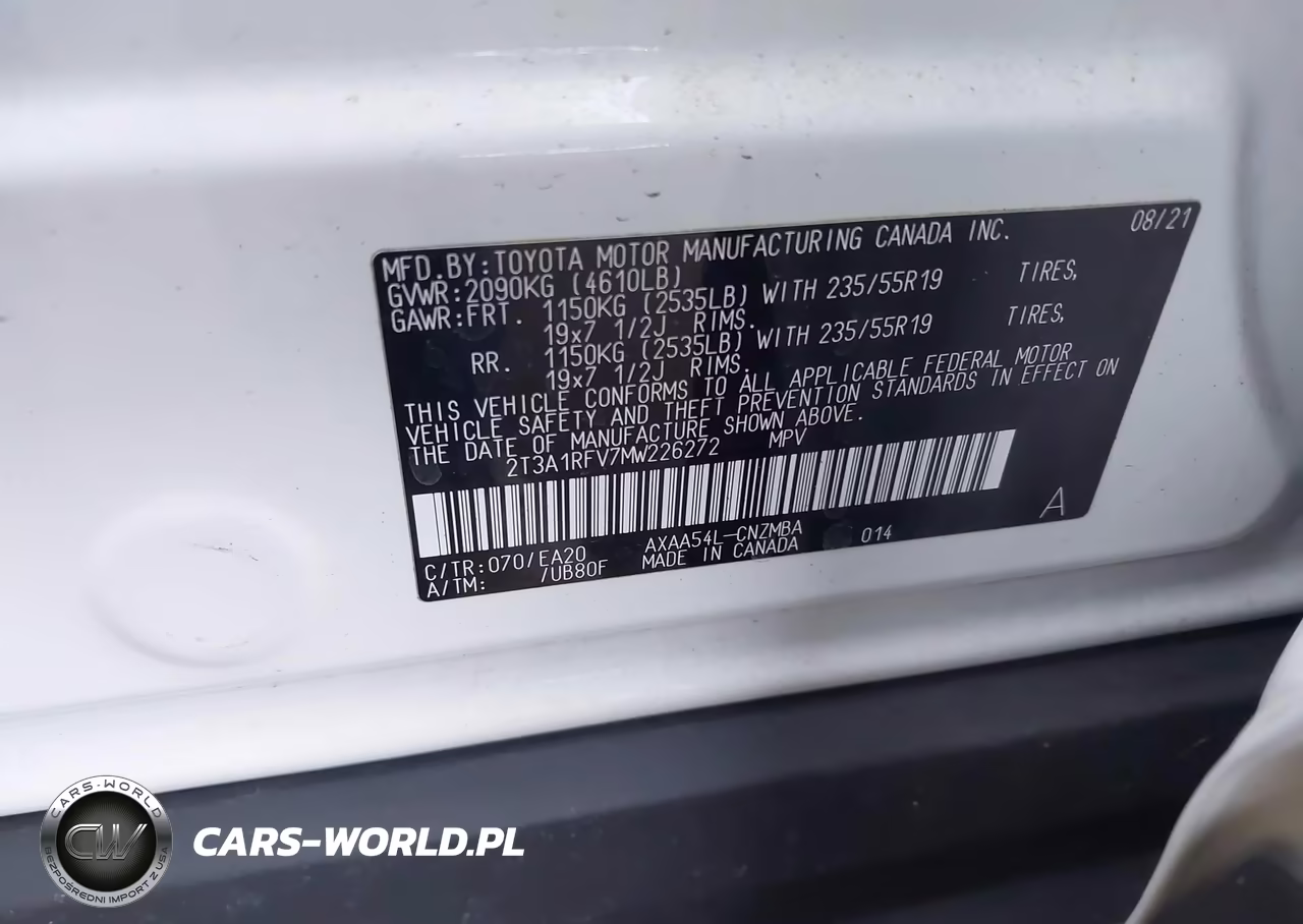 2021 Toyota Rav4 Xle Premium VIN:2T3A1RFV7MW226272 - 9