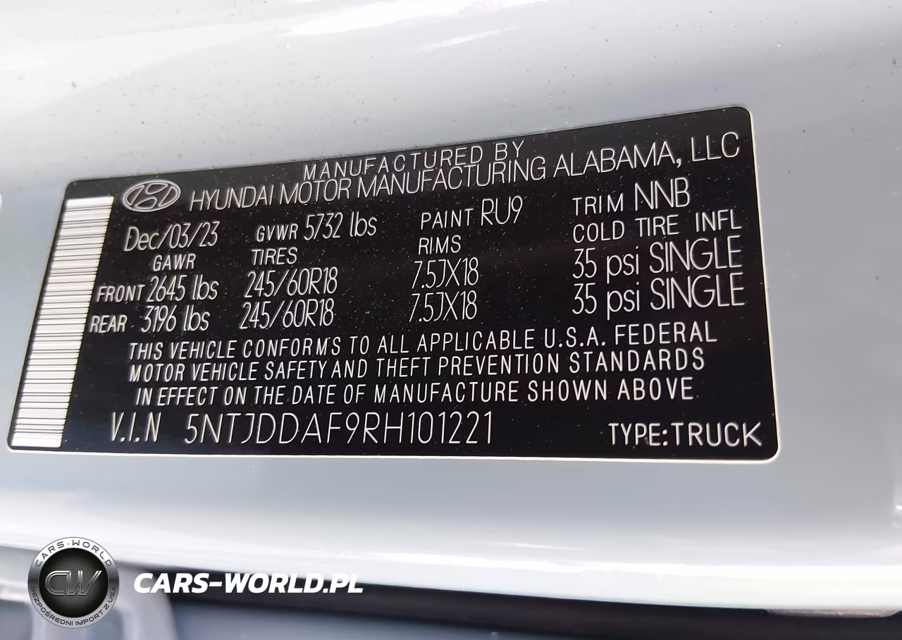 2024 Hyundai Santa Cruz Xrt VIN:5NTJDDAF9RH101221 - 9
