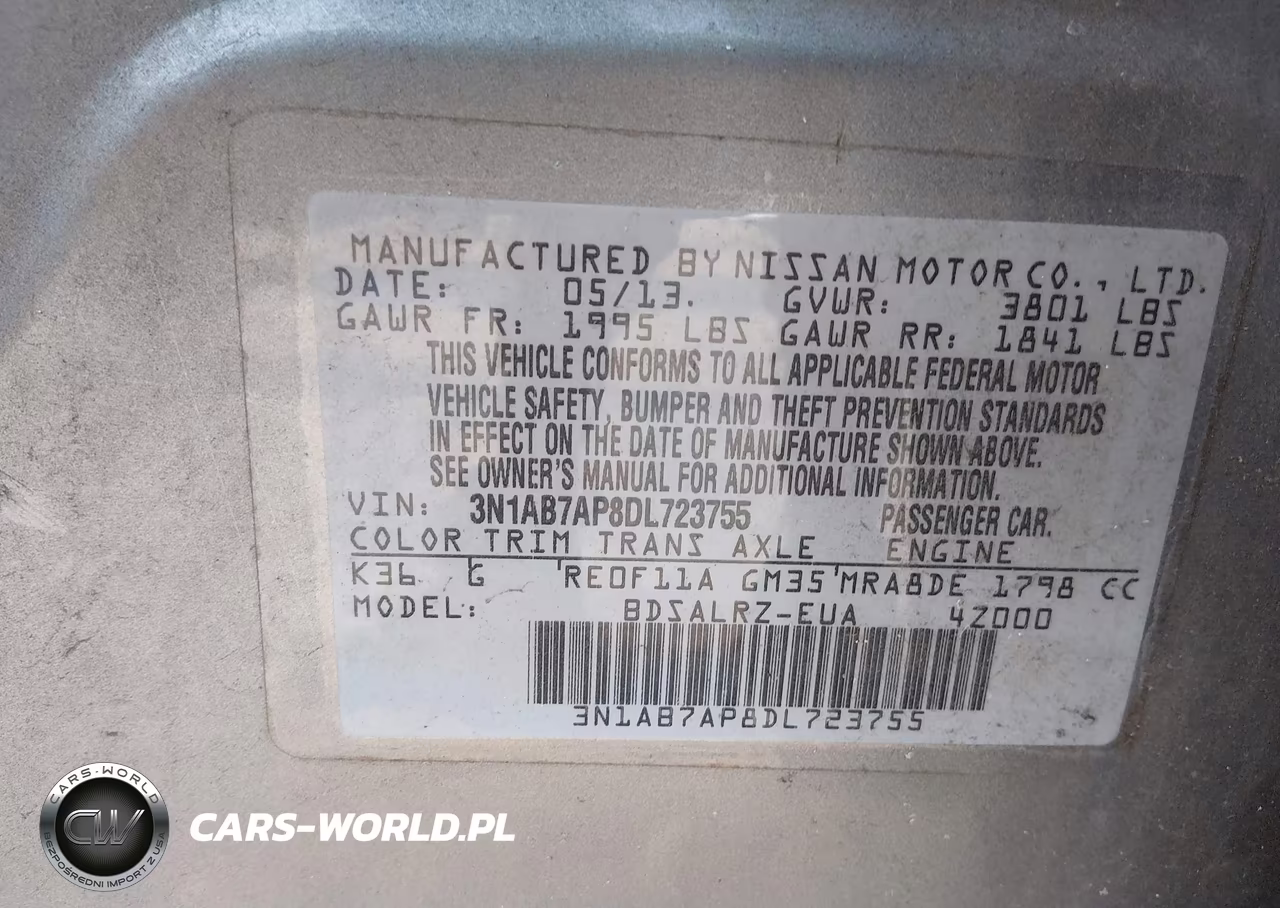 2013 Nissan Sentra Sr VIN:3N1AB7AP8DL723755 - 9