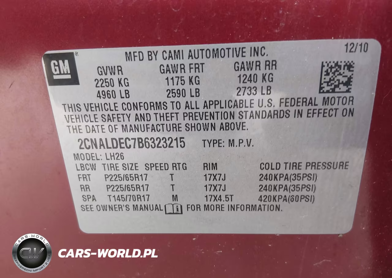 2011 Chevrolet Equinox Lt W-1Lt VIN:2CNALDEC7B6323215 - 9