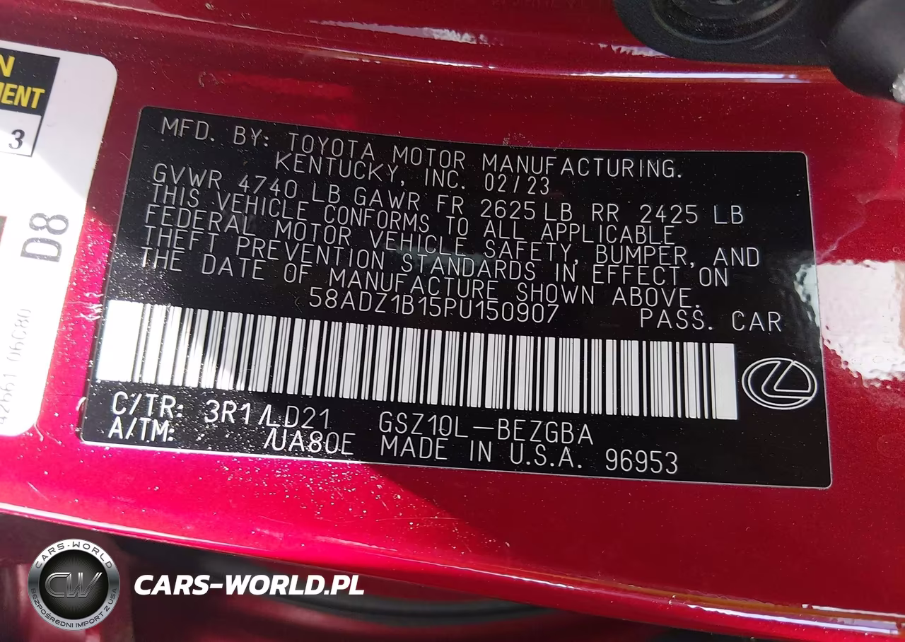 2023 Lexus Es 350 VIN:58ADZ1B15PU150907 - 9