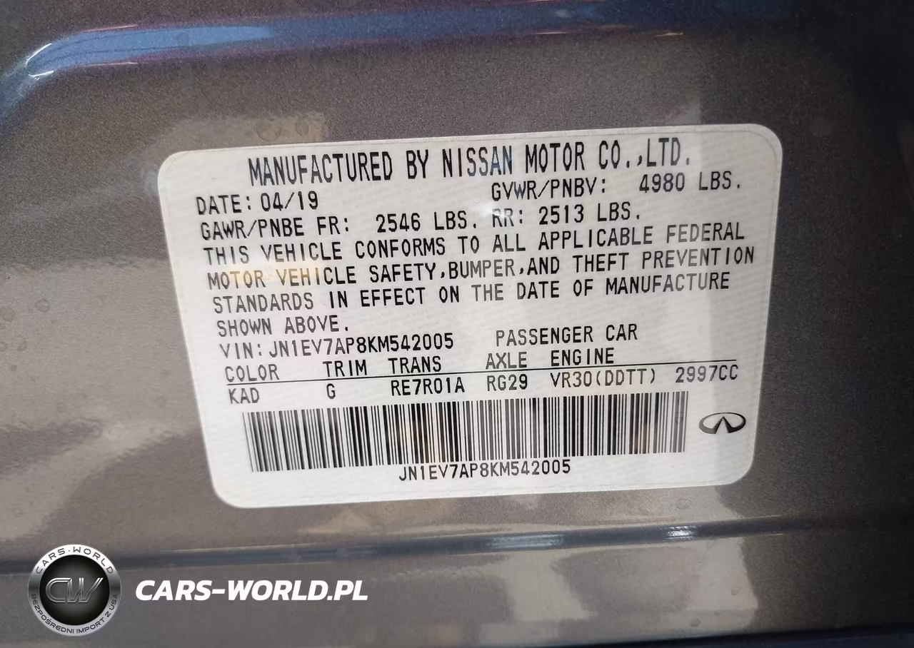 2019 Infiniti Q50 3.0T Luxe VIN:JN1EV7AP8KM542005 - 9
