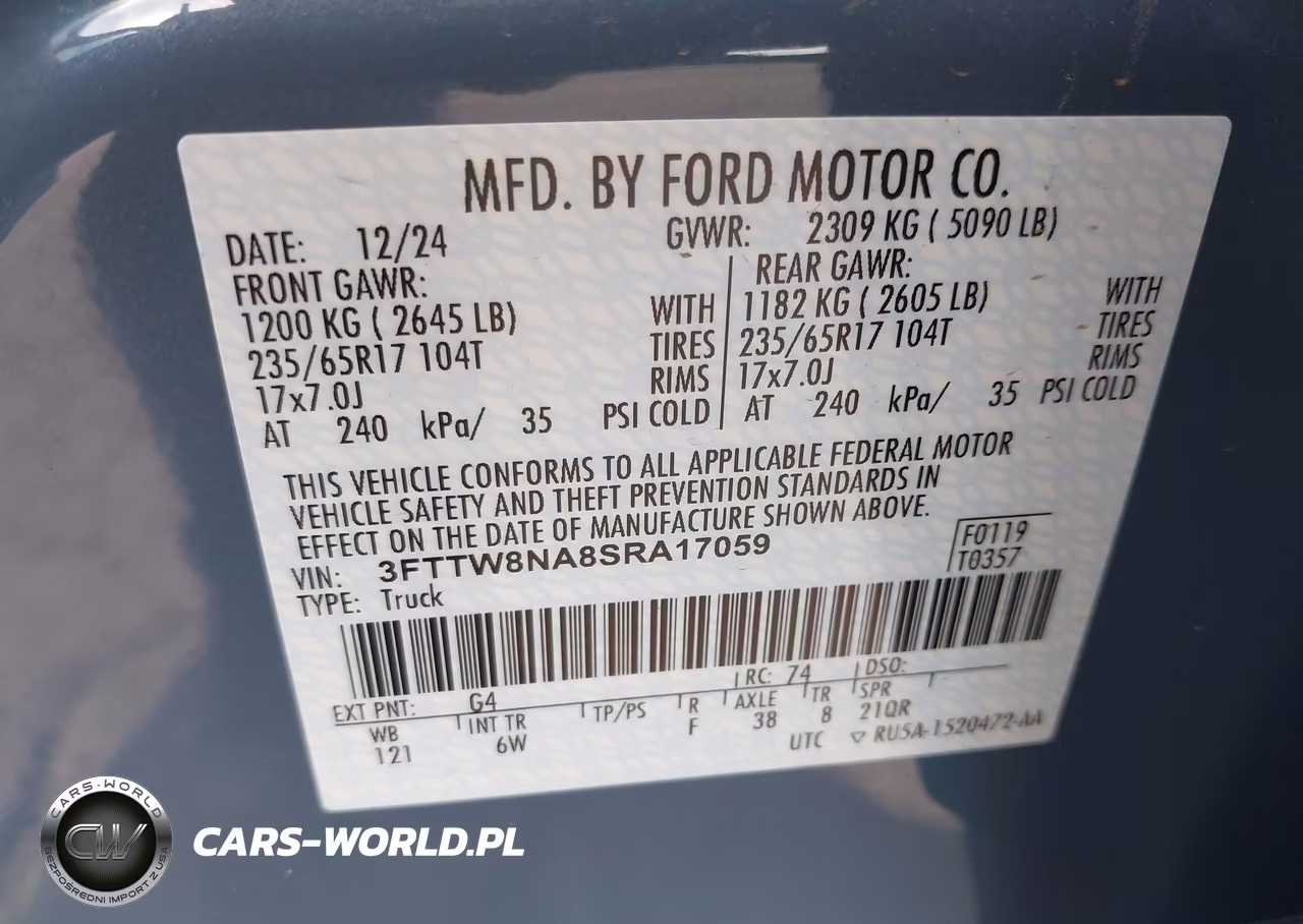 2025 Ford Maverick Tremor VIN:3FTTW8NA8SRA17059 - 9