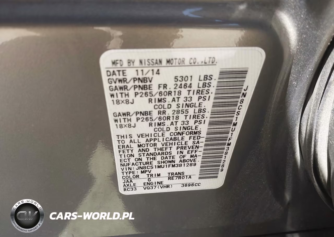2015 Infiniti Qx70 VIN:JN8CS1MU1FM381289 - 9
