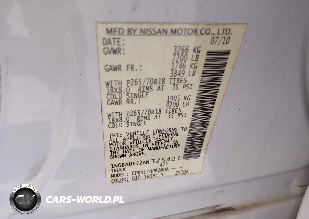 2010 Nissan Titan Se VIN:1N6BA0EJ2AN325421 - 9