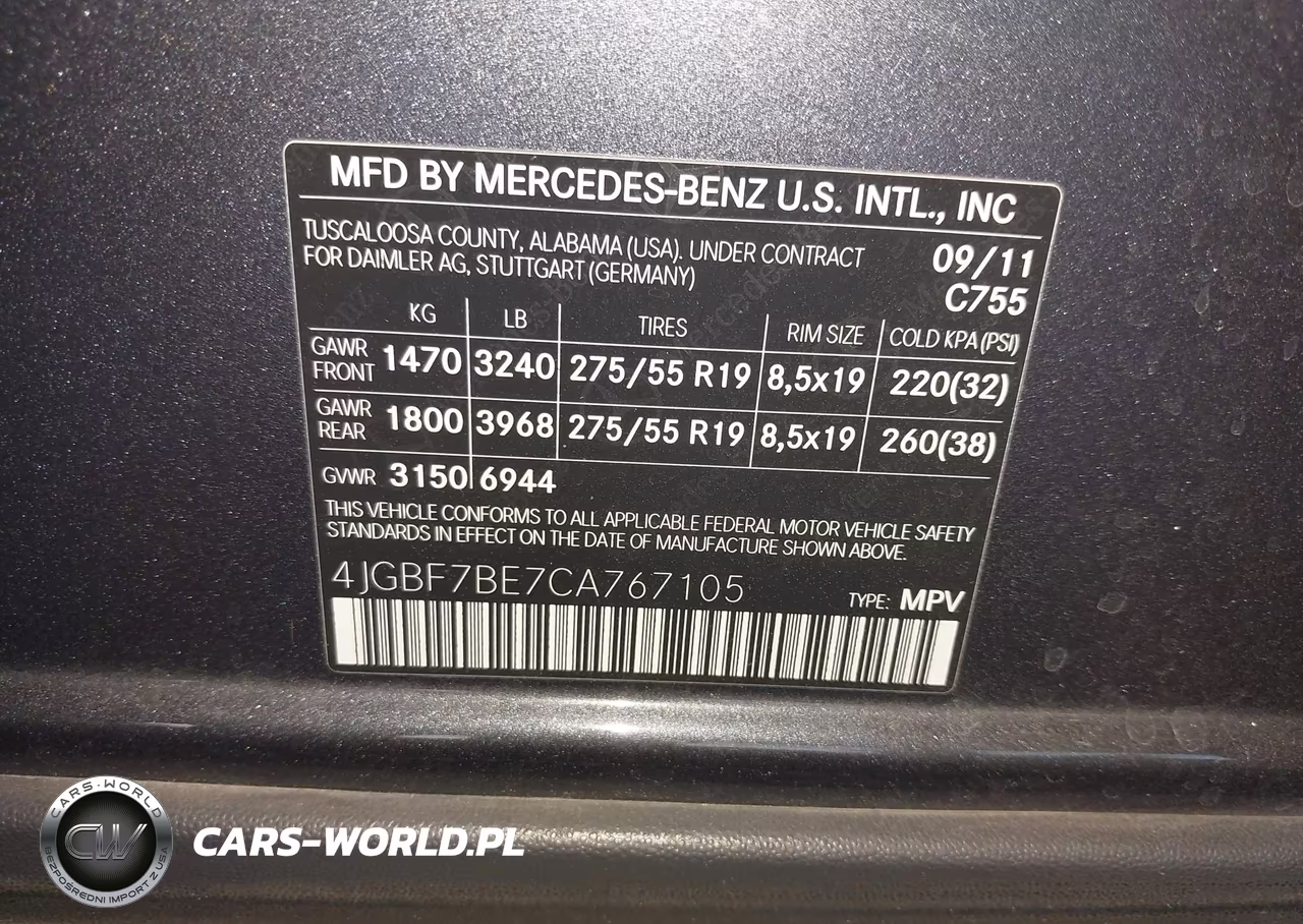 2012 Mercedes-Benz Gl 450 4Matic VIN:4JGBF7BE7CA767105 - 9