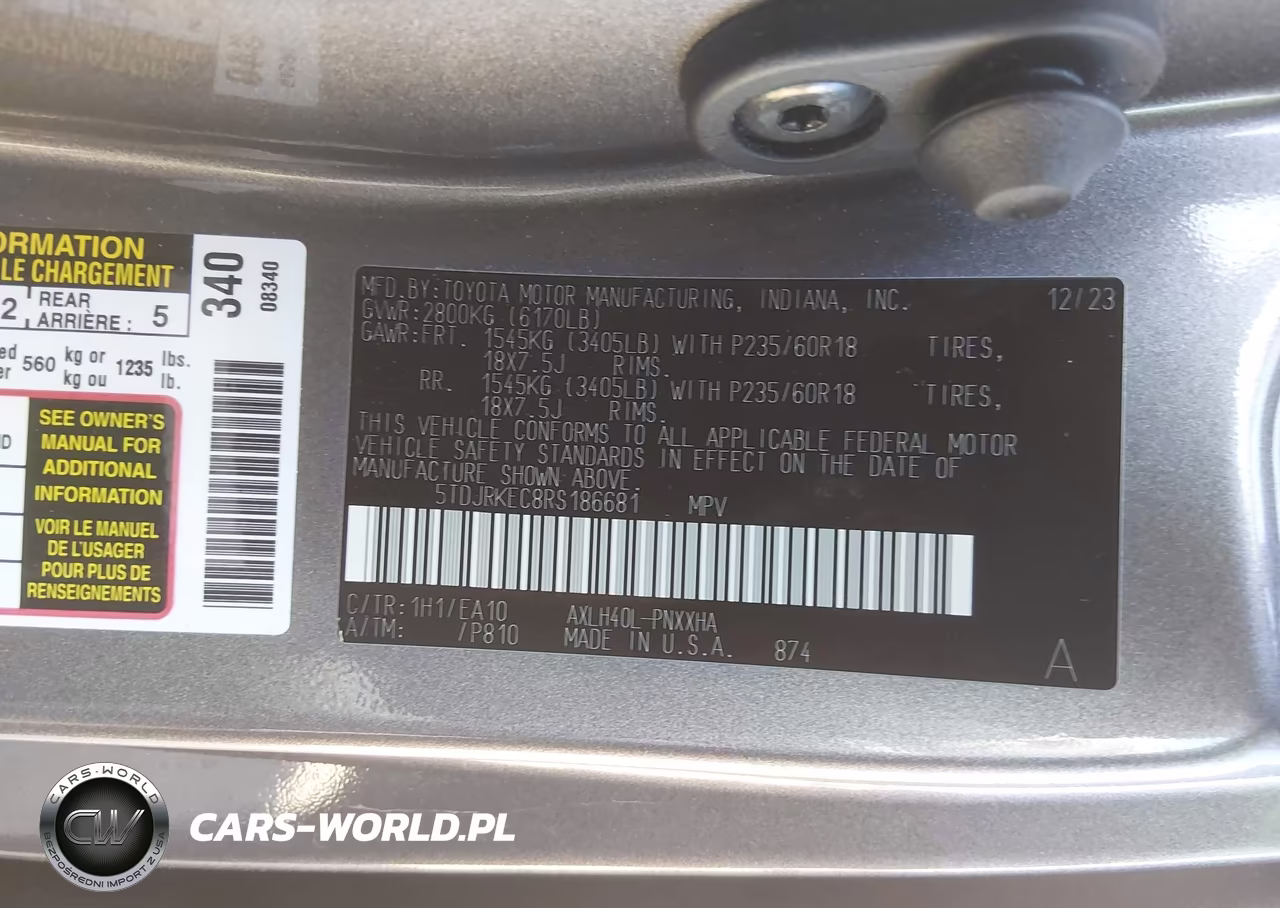 2024 Toyota Sienna Xle VIN:5TDJRKEC8RS186681 - 9