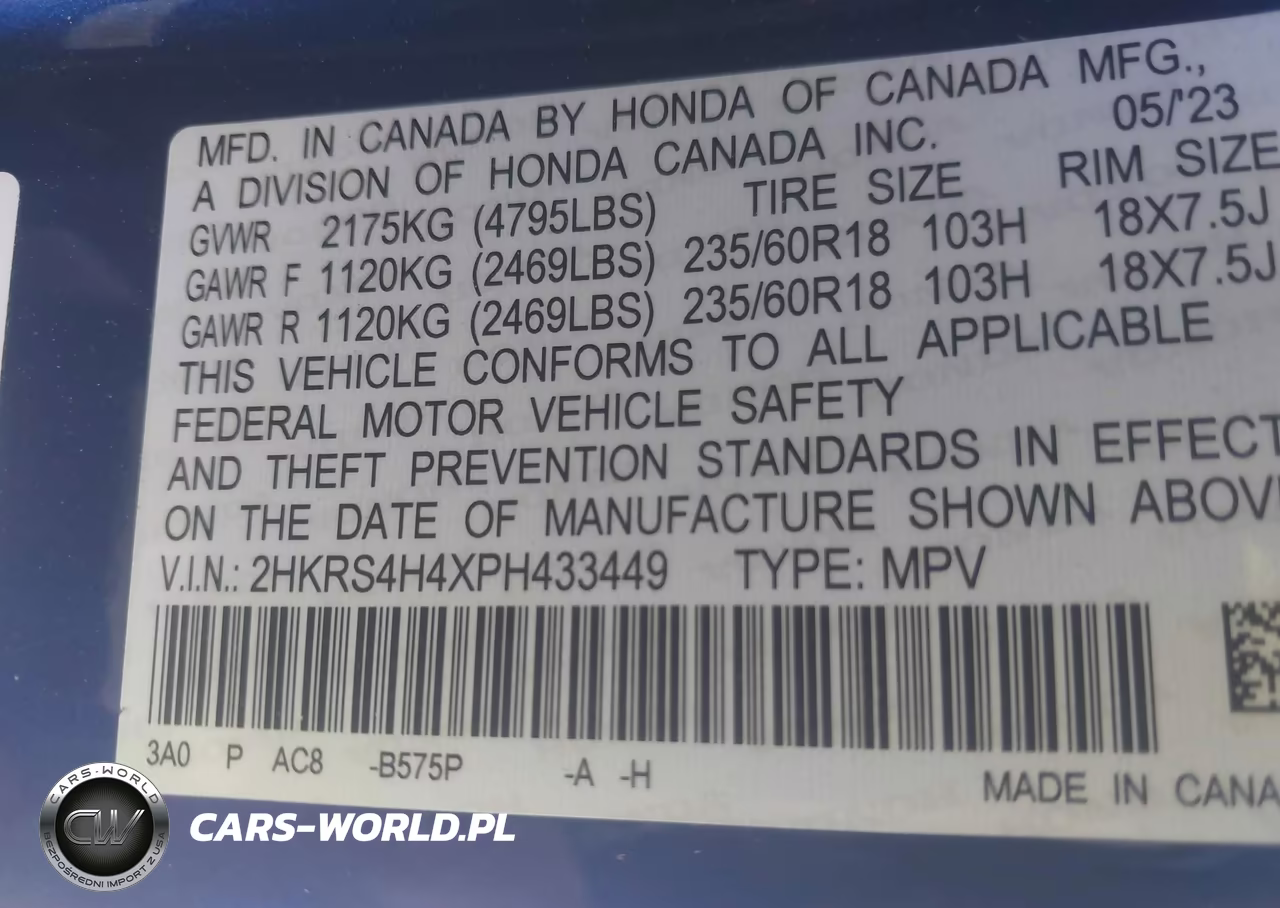 2023 Honda Cr-V Ex Awd VIN:2HKRS4H4XPH433449 - 9