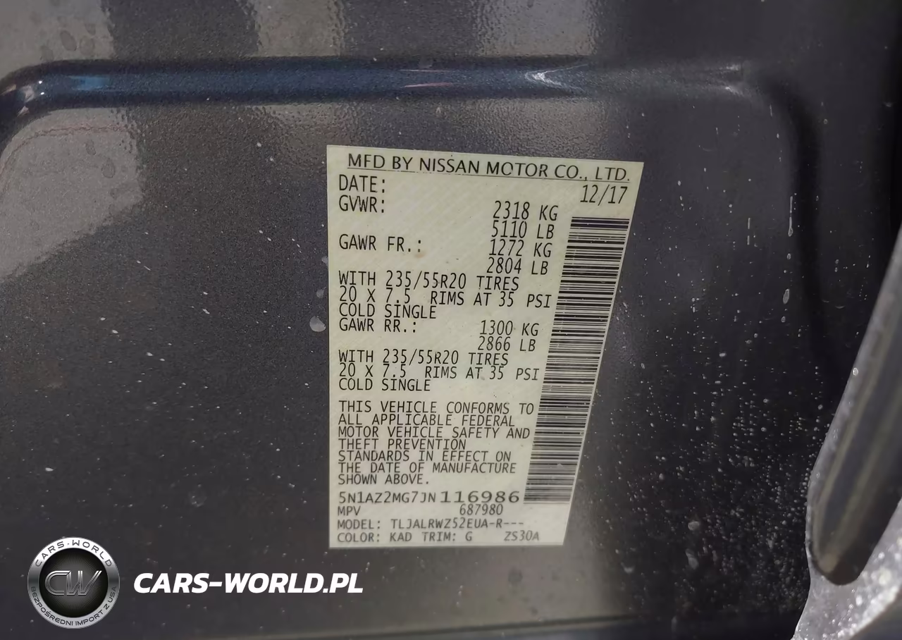 2018 Nissan Murano Sl VIN:5N1AZ2MG7JN116986 - 9