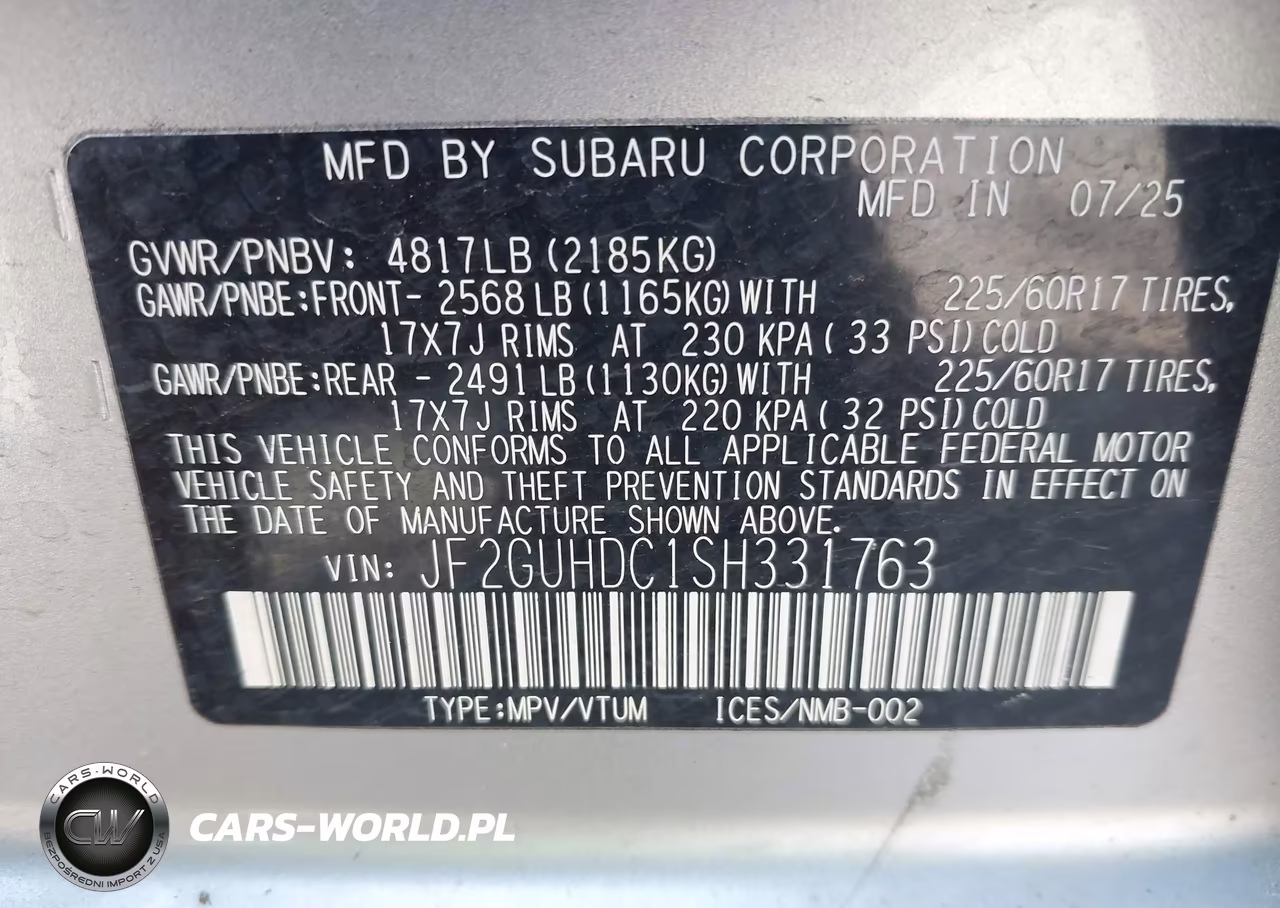 2025 Subaru Crosstrek Premium VIN:JF2GUHDC1SH331763 - 9