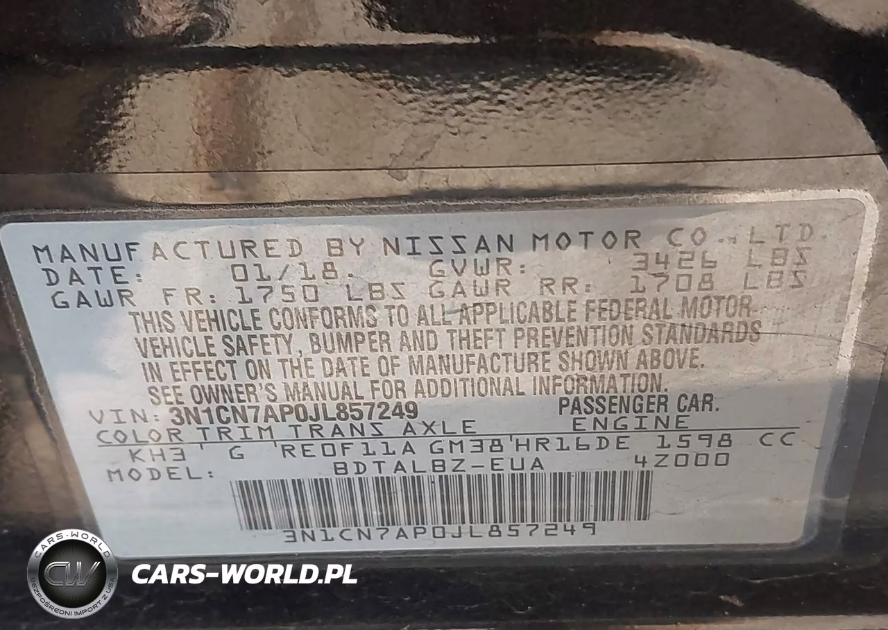 2018 Nissan Versa 1.6 Sv VIN:3N1CN7AP0JL857249 - 9